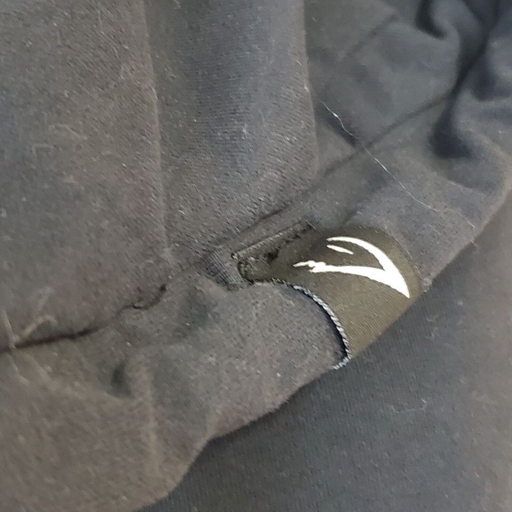GYMSHARK BLACK AURA Funnel Neck HOODIE sweatshirt‎ Size S Sheer Back/Front - Picture 3 of 10
